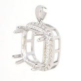 Sterling Silver Semi Mount Pendant Setting Cushion Cu 24.5x24.5x20mm Halo Syzjewelry